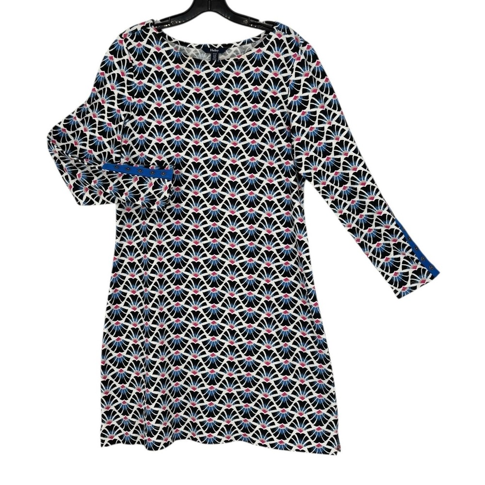Hatley Geometric Pullover Dress Soft Cotton‎ Preppy Old Money Large Resort